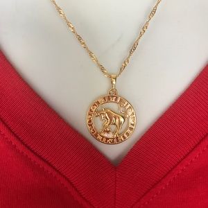 new Taurus Zodiac Sign 18K GF Necklace